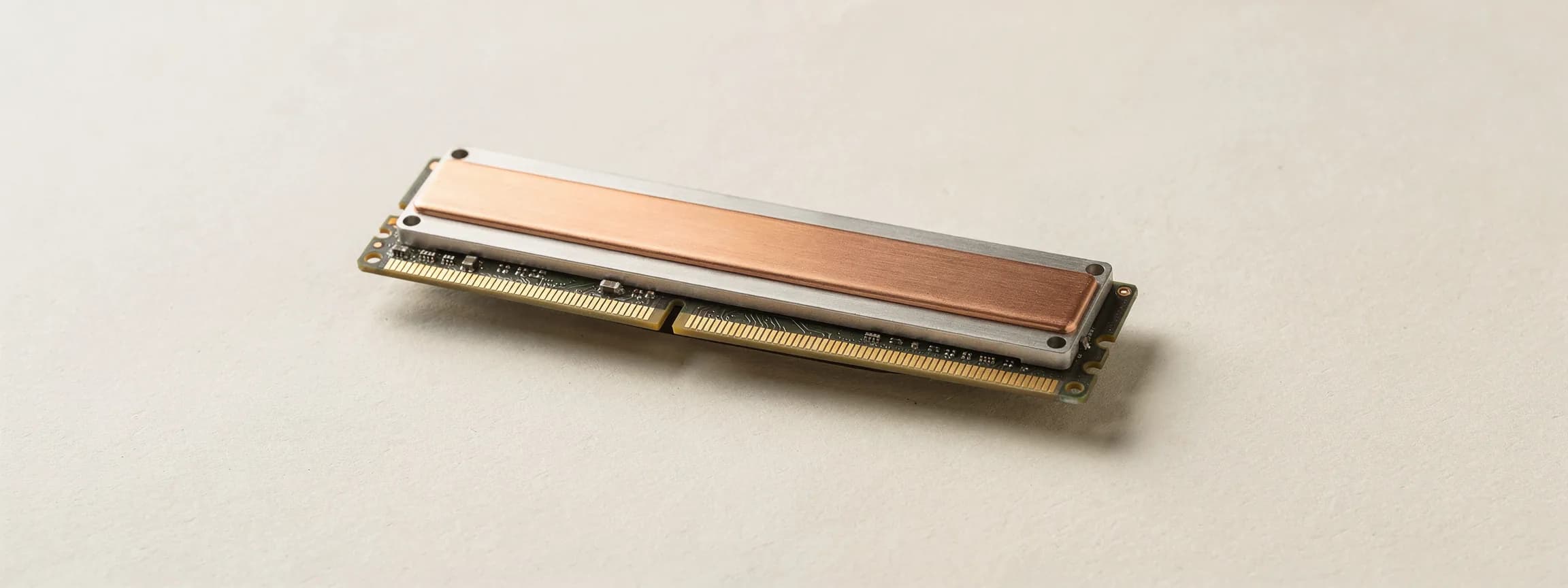 A memory module with copper heat spreaders, on paper.